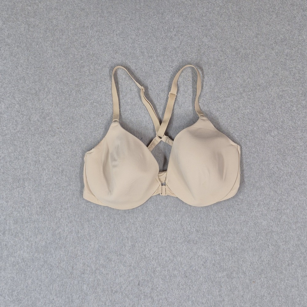 Victoria Secret Women Bra 34D Beige Racerback Demi T Shirt Underwired